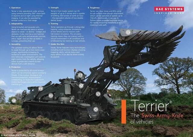 英国研制新款万能坦克“Terrier” 被誉为“瑞士军刀”