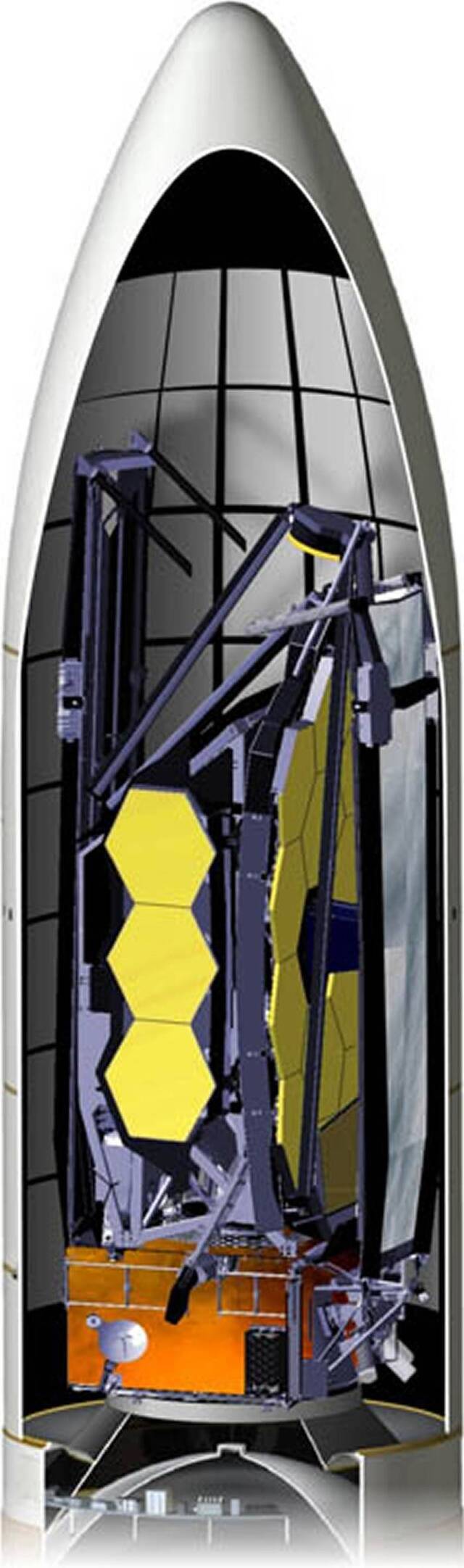 詹姆斯·韦伯太空望远镜将利用高科技折纸技术“钻”进Ariane 5火箭里面