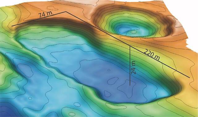 北极海底古老的永久冻土中发现几个新天坑