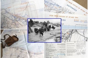 二战盟军诺曼底登陆罕见地图拍卖 精准绘出德军部署