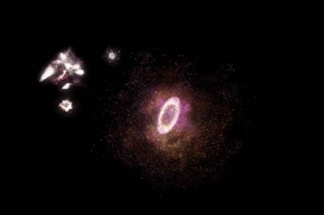 距地球110亿光年外发现两个星系发生剧烈碰撞形成的罕见环形星系R5519