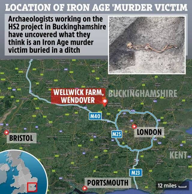 英国白金汉郡温多弗市韦克威克农场发现2000年前的“神秘杀人案”遇害者
