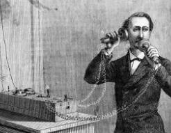 世界上最早的电话：1876年贝尔发明磁石电话（电传送语言）