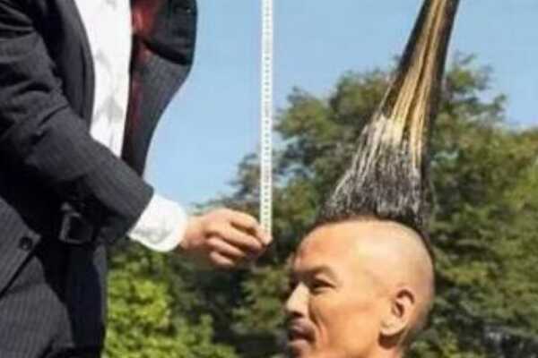 世界上最高的莫希干式发型:长达1.18米(和8岁小孩等高)
