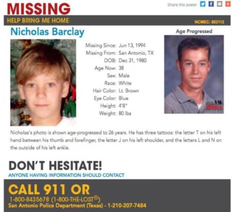 美国最离奇失踪案,美国少年失踪事件
