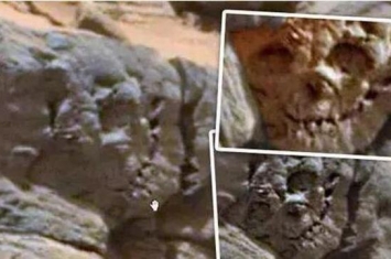 火星发现外星人头骨 五官清晰明了很是真实
