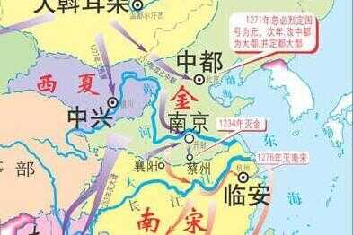 蒙古和南宋结盟夹击金朝(西夏蒙古金朝南宋地图)